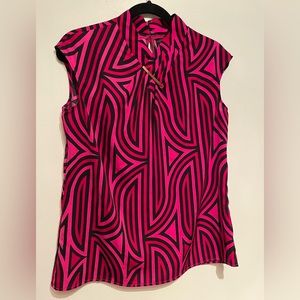 Worthington medium blouse -magenta and black